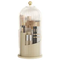 Make Up Organizer, Pinselhalter, 360° Drehbar Kosmetik Organizer mit Deckel für Schminktisch Schlafzimmer Bad