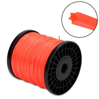 TolleTour Trimmerfaden Faden Durchmesser 100M Mähfaden für Motorsense Rasentrimmer Nylon Rolle Trimmer Orange Stern 2.7mm