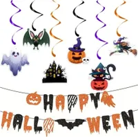 Spiralna dekoracja girlandy na Halloween