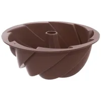 ORION Gugelhupfform antihaft Gugelhupf aus Silikon Kuchenform Napfkuchenform Blume braun