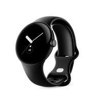 Pixel Watch LTE, mattes schwarzes Edelstahlgehäuse mit Obsidian Armband Smartwatch