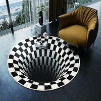 Optisch 3D Effekt Teppich Teppiche Matte Bodenmatte Wohnzimmer Arbeitszimmer 
