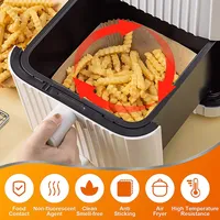 100 Stück Backpapier für Heißluftfritteuse, 20*20cm Quadrat, Antihaft-Einweg Heißluftfritteuse Pergamentpapier Liner