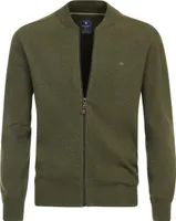 REDMOND Casual Herren Strickjacke Langarm College Regular-Fit Olivgrün XL