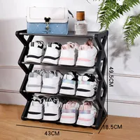 360Home Regal – Schuhregal, Aufbewahrungsregal für Zuhause grau 43*18.5*49.5cm