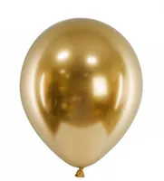 DeCoArt SET 10 Luftballons glanz Gold ca 28 cm Ballonverschlüsse weiß Aufblasventil