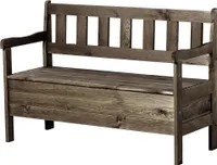 Záhradná lavica KADAX, 120x47x81,5 cm, truhlica z drevovláknitej dosky (120 cm/tmavo hnedá)