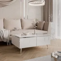 Konferenční stolek AURORA SILVER s úložným prostorem na šikmých chromovaných nohách