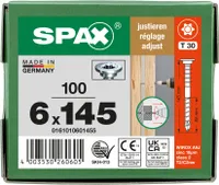 Spax Justierschraube Flachkopf T-Star Plus T30 Halterillen 4Cut Wirox 100St, 161010601455