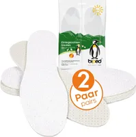 biped 2 Paar Barfuß Einlegesohlen - desodorierend mit dezent frischem Duft - Frotteesohlen aus Baumwolle und weicher Natur Latex Polsterung z2774