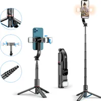 HDeye 21cm Portable Handy Selfie Stick Stativ + 2 abnehmbare Mini-LED-Lichter