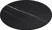 COMPACT | Gastro HPL Tischplatte | Ø 70 cm | Schwarz-Marmor | Rund | Gastro HPL Tischplatte