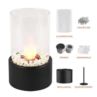 Ethanol Tischkamin Edelstahl Ethanol Bioethanol Tischfeuer Tisch-Dekofeuer Feuerstelle Glasfeuer für den Innen- und Außenbereich Campingleuchten