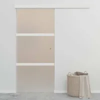 vidaXL Schiebetür ESG-Glas und Aluminium 90x212 cm Silbern