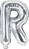 Balon foliowy srebrny 35cm litera R
