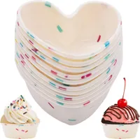 Silikon-Kuchenformen, 10 Stück wiederverwendbare Silikon-Backformen, Silikonform für Muffins, Cupcakes, Kuchen und Gelee (Herzform)