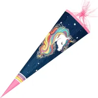 Nestler Schultüte Regenbogen Mähne 85 cm 6-eckig Tüll/Textilborte