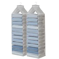 2 Packungen zum Aufhängen von Yoga-Kleidung, Organizer, Jeans-Schränkenhalter, faltbarer Leggings-Kleiderbügel, hängende Organizer, Hemden, 2 Grau