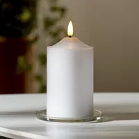 BEST SEASON Świeca płomień LED z timerem 15x7,5cm biała