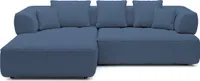 DomoHome Avangarde sofa narożna Nowoczesna sofa narożna z regulowaną głębokością siedziska Wodoodporne pokrycie z tkaniny Aragon i wysokiej jakości tapicerka Lewy układ 182x285x86 cm Granatowy