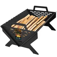 KOTARBAU® Feuerschale Camping Faltbar Faltgrill Outdoor Gartenfeuerstelle 50 cm x 35 cm Stahlblech hitzebeständige Farbe Feuerschale Faltbar Feuerstelle