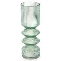 Vase aus geriffeltesm Glas, 8 x 23 cm