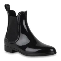Mytrendshoe Damskie gumowe buty za kostkę rekreacyjne Trendy 70526, Kolor: Czarny, Rozmiar: 36