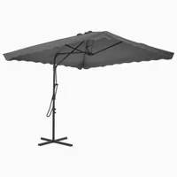 vidaXL Slnečník s oceľovou tyčou 250x250 cm antracitový