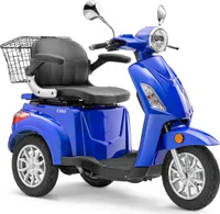 Elektroroller LuXXon E3800 - Elektro Dreirad / Seniorenmobil mit 800 Watt, max. 20 km/h, Reichweite bis zu 65 km, blau