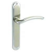 DOMINO Türgriff Blind Drückergarnitur | Langschildgarnitur | Türklinke für Zimmertür, Bürotür, Kellertür & Innentür | L-Form | Türbeschläge aus Aluminium |Chrom/Nickel  Türdrückergarnitur |SHARON ECO M6/M9