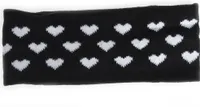 Stirnband Schwarz Mit Weißen Herzen