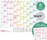 Wandkalender 2025 / A2 / Rainbow / mit Extra A3 + A4-Übersicht / Häfft-Verlag