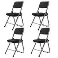 Klappstuhl 4er Set Lounge-Sessel mit Polster Besuchersstuhl Küchen Stühle 46x52x85cm Schwarz