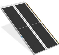 TolleTour Rollstuhlrampe Rollirampe Auffahrrampe Laderampe 2x faltbar Alu rutschfeste Oberfläche 152cm 270kg