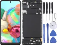 Für Samsung Galaxy A71 A715F Display Full OLED LCD mit Rahmen Einheit Touch Ersatzteil Reparatur Schwarz