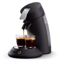 Philips Senseo Original Plus Premium Kaffeepadmaschine als Sonderedition mit 200 Pads Gutschein, Kaffeestärkewahl, aus recyceltem Plastik, Schwarz (CSA220/69)