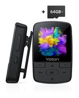 YOTON YM03 MP3-Player - Bluetooth MP3-Player 64 GB mit Clip - HiFi-Sound - FM-Radio - Schrittzähler - Sprachaufzeichnung - eBook - 64 GB TF-Karte
