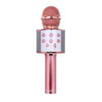 Professionell Bluetooth Karaoke Mikrofon Wireless Lautsprecher, Dreischichtig automatisch Rauschunterdrückung, KTV-Musikplayer, Microphone, Gesangsrecorder, Handmikrofon, Roségold