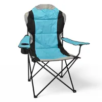 Regie Klappstuhl DELUXE mit Getränkehalter - hellblau - Campingstuhl Anglerstuhl mit Tragetasche
