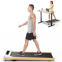 COSTWAY Laufband für unter dem Schreibtisch, Walking Pad mit Fernbedienung, LED-Anzeige & 15 voreingestellten Programmen