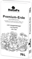 1 x 75L HaGaFe Premium Blumenerde, Universalerde, Topferde, Kübelpflanzenerde, Pflanzerde, torfreduziert, mit Perlite, mit Tonmineralien, mit LZW