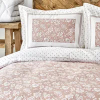 Karaca Home Celerina Pink Zestaw poszewek na kołdrę ze 100% bawełny dla jednej osoby, zestaw poszewek na kołdrę dla dwóch osób