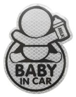 Compass 34320 - samoprzylepny dekor BABY IN CAR srebrny