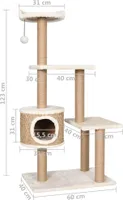vidaXL Katzen-Kratzbaum 123 cm Seegras