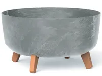 nabbi Kunststoff-Pflanzgefäß auf Beinen DGRL400LE 38 cm - grauer Beton