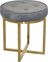 Hocker - Sitzhocker in Messingfarben/Sitzfläche Grau