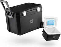 Brisby Kühlbox - Frigobox - 45L - 3 Tage Isolation - 4 Dicke Kühlakkus - Temperatursichere Verschluss - Schwarz