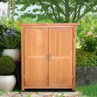 Garten Terrassenschrank Holz Aufbewahrungsschrank 74x43x88cm Gadwall
