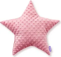 JUKKI® DekoKissen für Kinderzimmer STERN [Alt Rosa] 40cm Plüsch MINKY Kopfkissen für Kinder Kuschelkissen Plüschkissen
