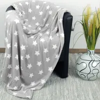 Plyšová deka XXL deka z mikrovlákna s hviezdičkovým vzorom, veľká mäkká obývacia deka na maznanie, nadýchaná deka na pohovku